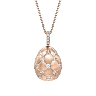 Fabergé Forever Quilted Egg Pendant In Pink
