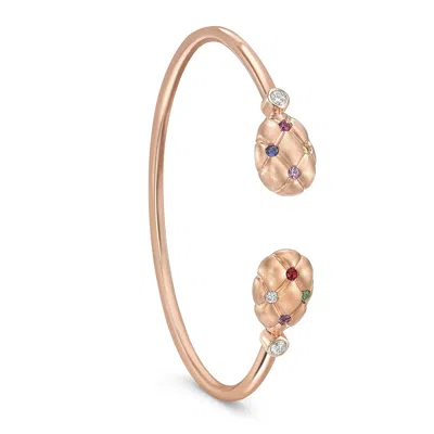 Fabergé Forever Quilted Open Bracelet With Mixed Gemstones In Gold