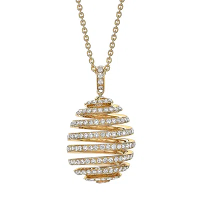 Fabergé Forever Spiral Pavé Egg Pendant In Gold