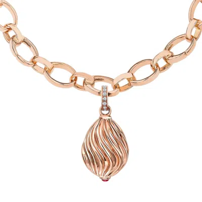 Fabergé Forever Sunburst Egg Charm In Pink