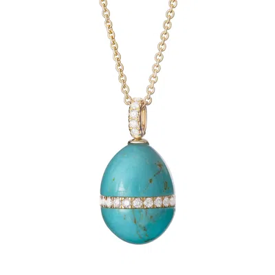 Fabergé Forever Turquoise Egg Pendant In Blue