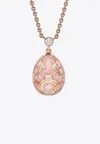 Fabergé Heritage Small Egg Pendant Necklace In 18-karat Rose Gold In Pink