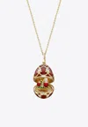 Fabergé Heritage Strawberry Surprise Locket Necklace In 18-karat Yellow Gold With Diamonds In Gold