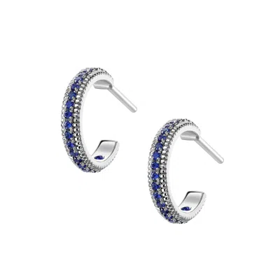 Fabergé Hoop Earrings With Blue Sapphires In Metallic