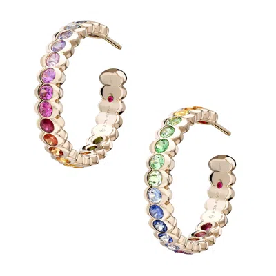 Fabergé Hoop Earrings With Mixed Gemstones In Red