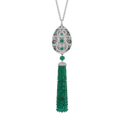 Fabergé Imperial Emerald Tassel Egg Pendant In Multi
