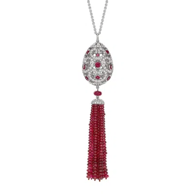 Fabergé Imperial Ruby Tassel Egg Pendant In Pattern