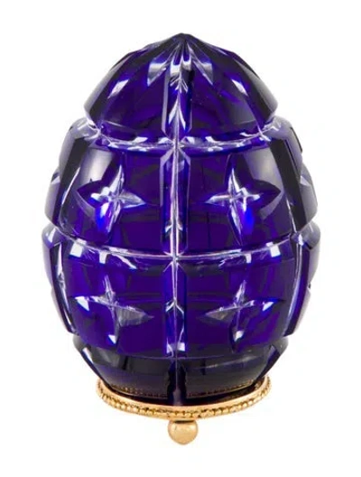Pre-owned Fabergé Imperial Star Crystal Egg In Blue