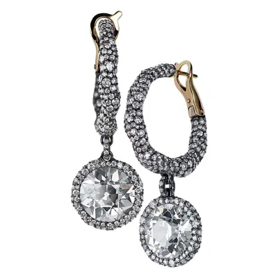 Pre-owned Fabergé Modern  Charmeuse Créoles Frédéric Zaavy Diamants Antiques Earrings In Multi
