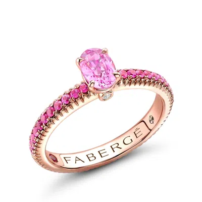 Fabergé Pink Sapphire Pavé Ring With Pink Sapphires In Neutral