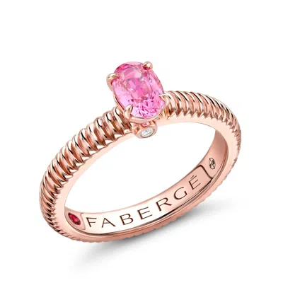 Fabergé Pink Sapphire Solitaire Ring In Red