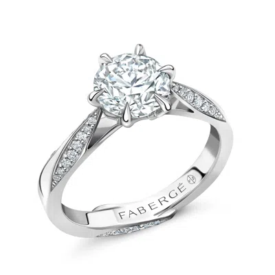 Fabergé Platinum Diamond Engagement Ring In Pattern