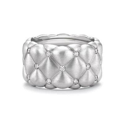 Fabergé Quilted Ring With Diamonds In Metallic