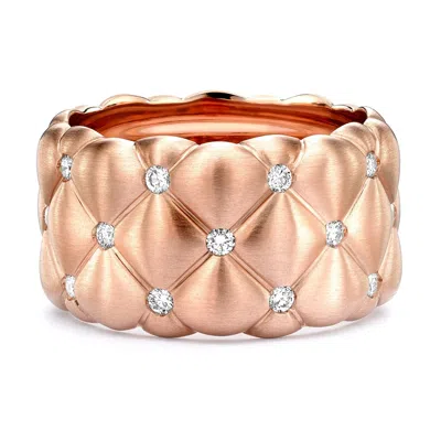 Fabergé Quilted Ring With Diamonds In Orange