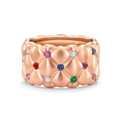 Fabergé Quilted Ring With Mixed Gemstones In Neutral