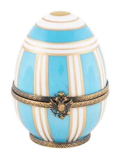 Pre-owned Fabergé Regency Series Imperial Egg In Blue