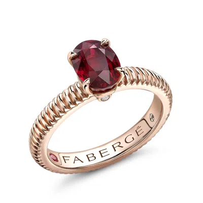 Fabergé Ruby Solitaire Ring In Gold