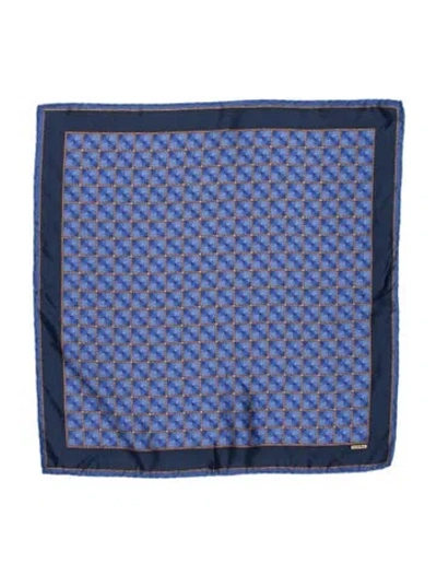 Pre-owned Fabergé Silk Printed Scarf In Blue