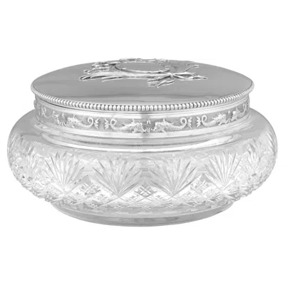 Pre-owned Fabergé Silver-mounted Glass Covered Box
