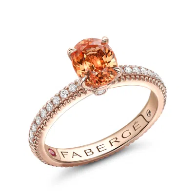 Fabergé Spessartite Pavé Ring With Diamonds In Pattern
