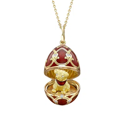 Fabergé Surprise Dog Pendant In Pink