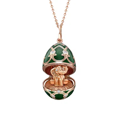 Fabergé Surprise Elephant Pendant In Pink