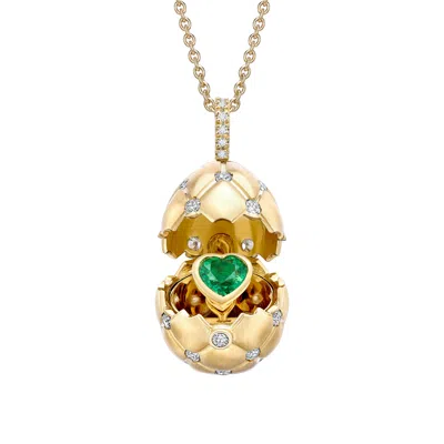 Fabergé Surprise Emerald Heart Pendant In Gold
