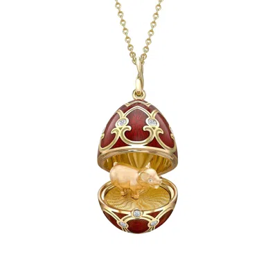 Fabergé Surprise Pig Pendant In Pink