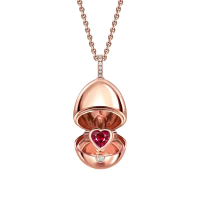 Fabergé Surprise Ruby Heart Pendant In Red