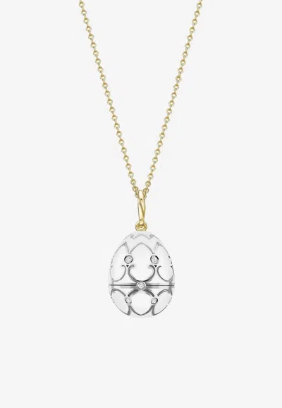 Fabergé Surprise Seal Egg Pendant Necklace In 18-karat Yellow And White Gold With Diamonds