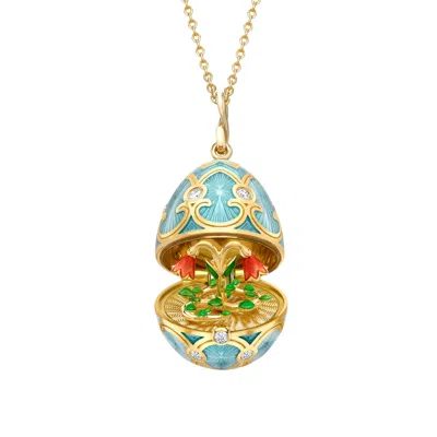 Fabergé Surprise Twin Flower Pendant In Purple