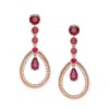 Fabergé Teardrop Fluted Ruby Earrings In Gold