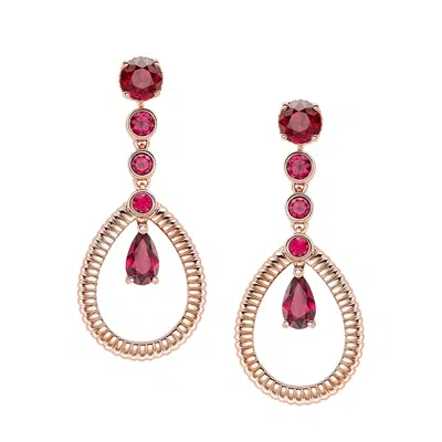 Fabergé Teardrop Fluted Ruby Earrings In Pattern