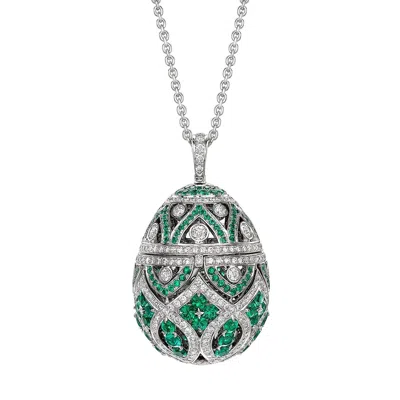 Fabergé Zenya Emerald Egg Pendant In Metallic