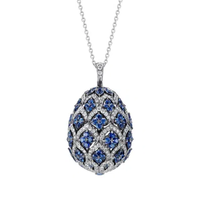 Fabergé Zenya Sapphire Egg Pendant In Purple