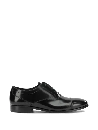 Fabi Cap-toe Lace-up Oxford Shoes In Black