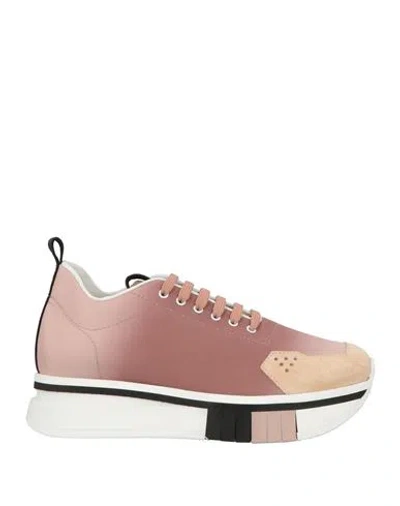 Fabi F65 Woman Sneakers Antique Rose Size 8 Textile Fibers, Leather In Pink
