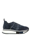 Fabi F65 Woman Sneakers Navy Size 8 Textile Fibers, Leather In Blue
