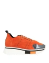 Fabi F65 Woman Sneakers Rust Size 8 Leather In Orange