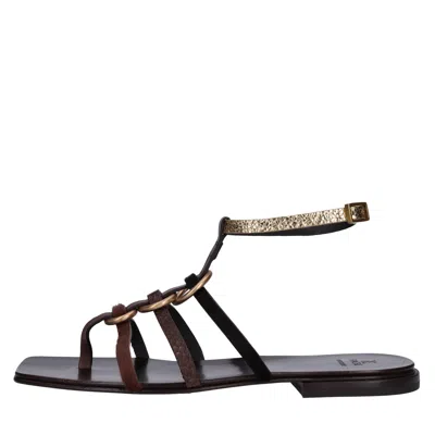 Fabi Flat Shoes Brown In Marrone Scuri