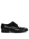 Fabi Leather Lace-up Derby Shoes In Black