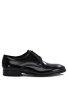 Fabi Leather Lace-up Derby Shoes In Black