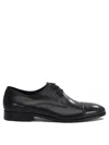 Fabi Cap-toe Lace-up Shoes With Polished Finish In Black