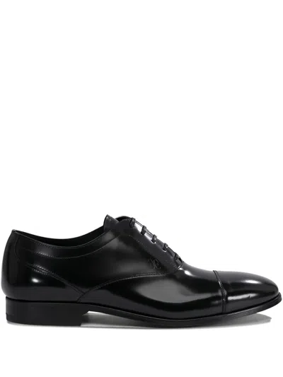 Fabi Leather Cap-toe Lace-up Oxford Shoes In Black
