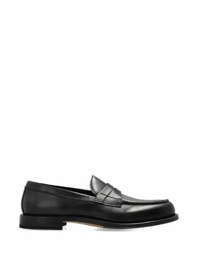 Fabi Leather Loafers In Black
