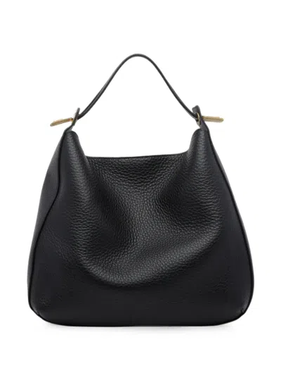 Fabi Lilly Leather Shoulder Bag In Black