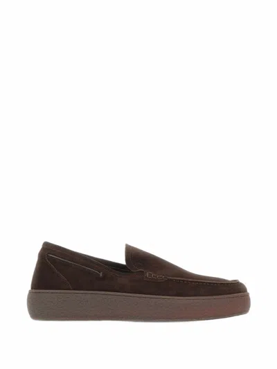 Fabi Logo-embossed Loafers In Brown