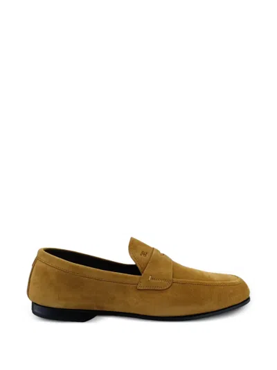 Fabi Logo-embroidered Penny Loafers In Brown