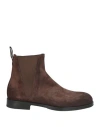 Fabi Man Ankle Boots Dark Brown Size 8 Leather In Brown