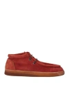 Fabi Man Ankle Boots Rust Size 9 Leather In Red